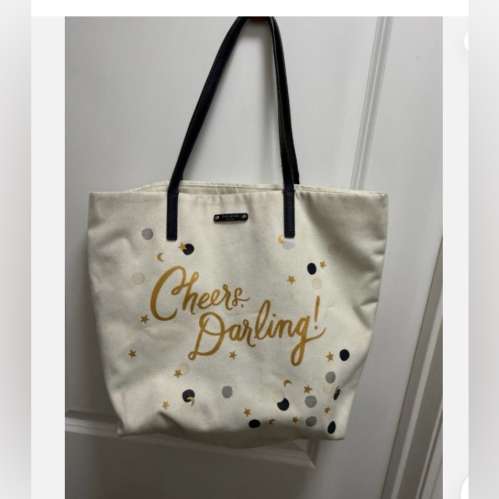 KATE SPADE “Cheers Darling" Canvas Tote Bag - NWOT!